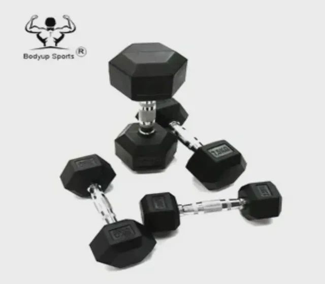 Rubber Hex Dumbbell for Training Gym Commercial Fitness Equipment shown in its Made-in-China supplier listing