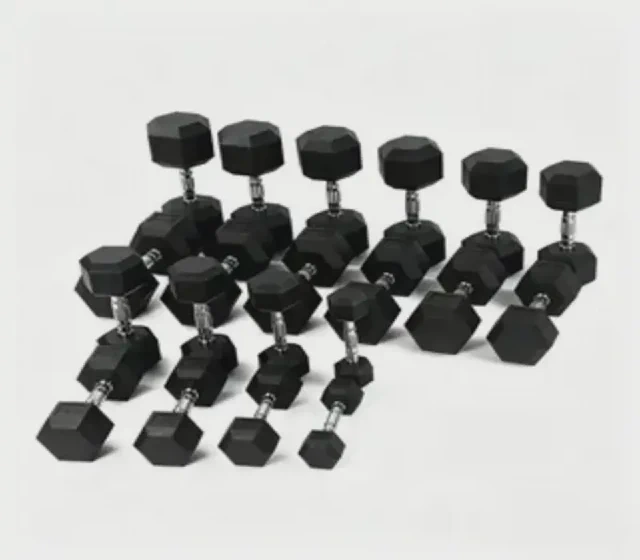 Anti-Roll Hex Dumbbells with Non-Slip Knurled Handles, Beginner-Friendly & Secure Grip shown in its Made-in-China supplier listing
