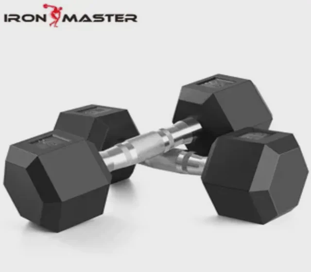 Rubber Coated Solid Steel Cast Hex Weights Dumbbells for Muscle Toning, Full Body Workout, Home Gym shown in its Made-in-China supplier listing