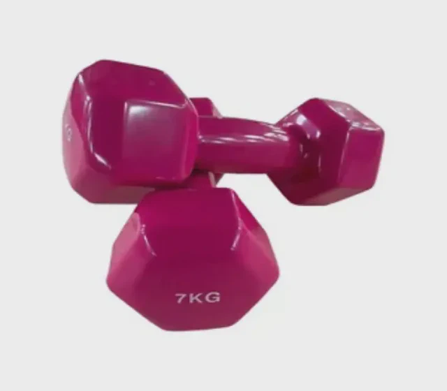 Halter para academia com superfície texturizada e revestimento de PVC ou borracha, mostrado na listagem do fornecedor no Made-in-China