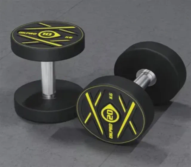 Professional Fitness Equipment Custom Dumbbell Gym Cheap PU Dumbbell for Power Training shown in its Made-in-China supplier listing