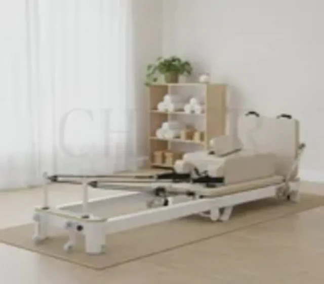 Aluminum Foldable Pilates Reformer Portable Folding Pilates Reformer Professional Pilates Reformer Pilates Reformer for Sale Fitness Pilates Reformer shown in its Made-in-China supplier listing