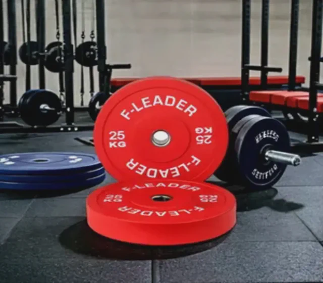 Factory Wholesale Fitness Gym Equipment Weightlifting Solid Barbell Plates Lbs Rubber Calibrated Weight Bumper Plate with Stainless Steel Ring shown in its Made-in-China supplier listing